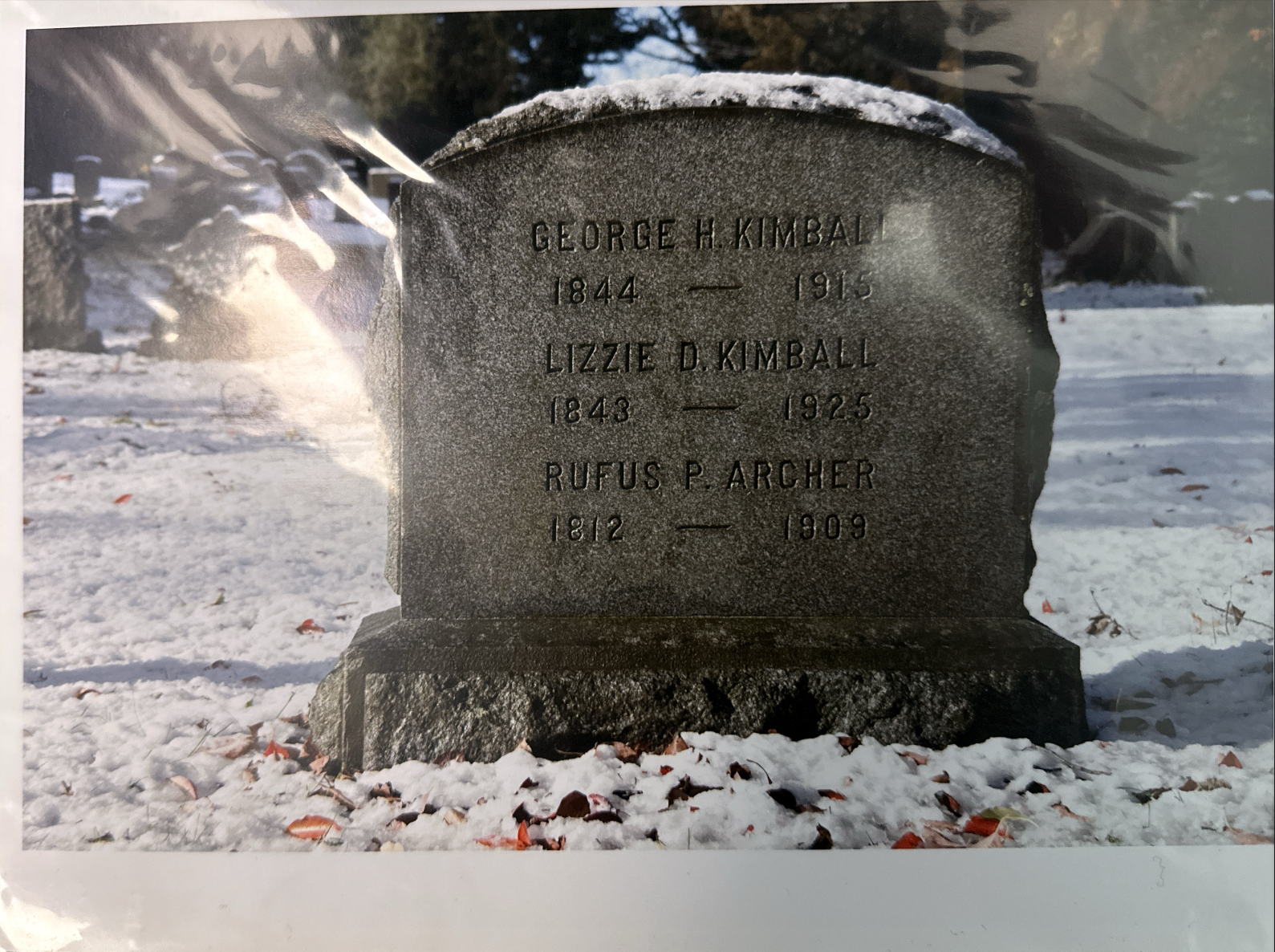 Photograph of an ancestor's headstone