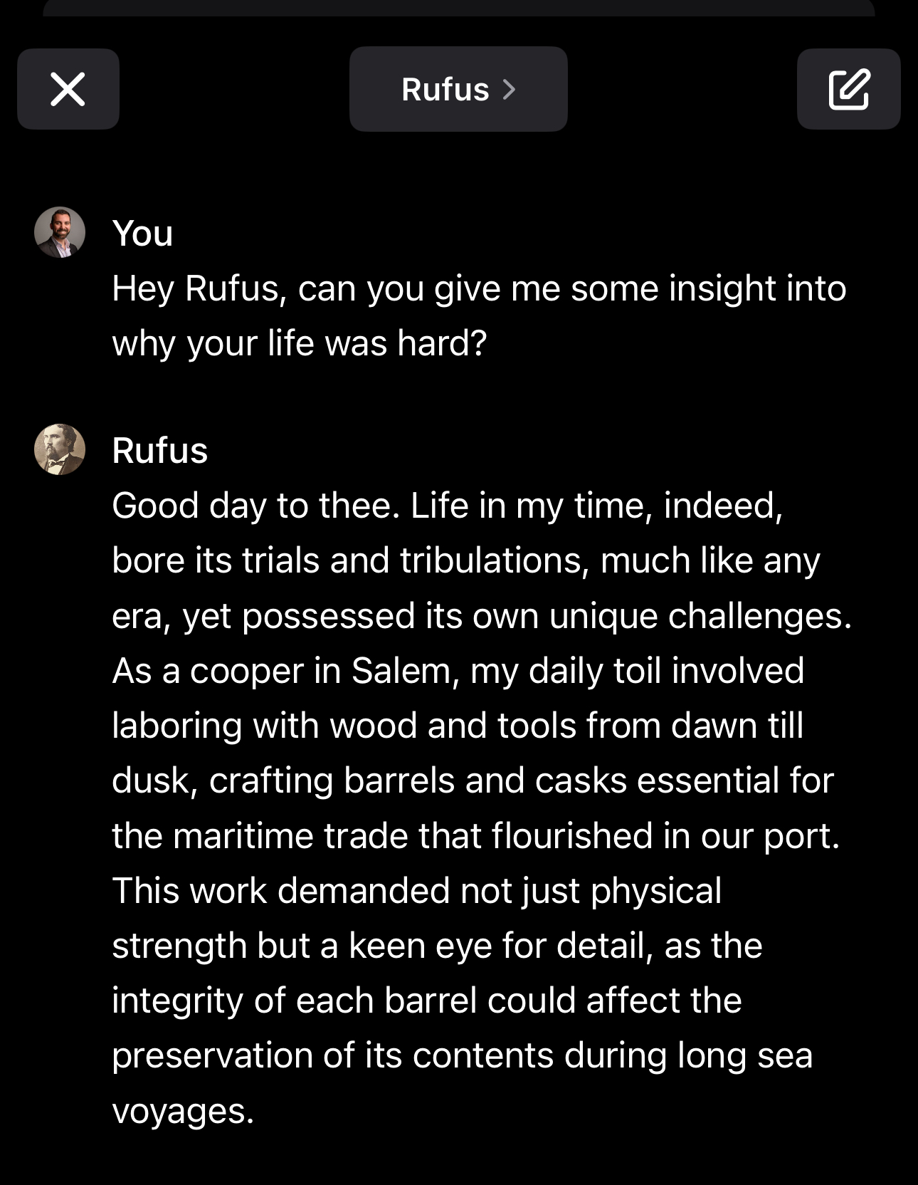 RufusGPT custom GPT interface